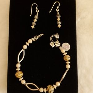 Handmade bracelet and matching earrings
